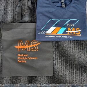 Bike MS Navy Blue Short Sleeve Tee w/tote.